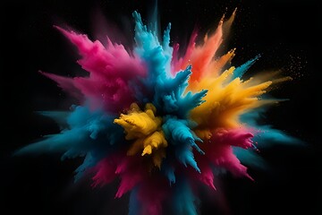 Obraz premium fractal, star, design, pattern, light, color, colorful, flower, illustration, motion, wallpaper, explosion, fireworks, space, swirl, backgrounds, art, bright, backdrop, blue, fantasy, vector, energy, 