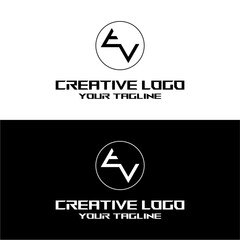 Naklejka premium creative letter logo ev design vector
