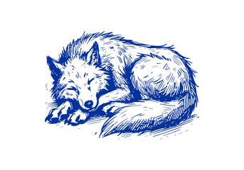Dire Wolf hand drawn sketch vector © Shutoda
