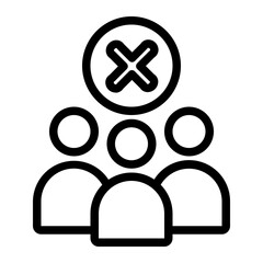 not a cooperative member line icon line icon