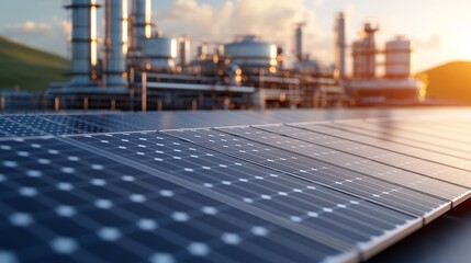 Innovative hydrogen plant development vast landscape energy strategy industrial environment futuristic concept