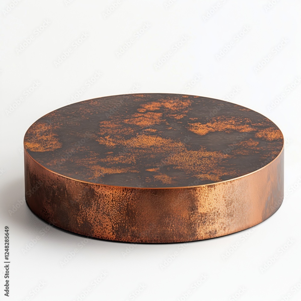 Poster copper base front view isolated on white background showcasing unique texture and design