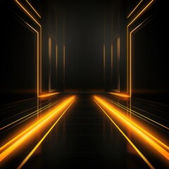 Illuminated pathway design abstract space digital art dark environment futuristic viewpoint