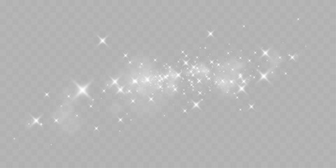 Glowing stars, sparkles, light streaks, and shimmering particles on transparent background for overlays and magical effects.
