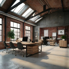 Modern Office Loft: Open Space with Minimalist Design