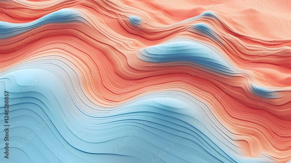 Poster a highly detailed topographic map with precise contour lines and elevation shading showcasing the ru