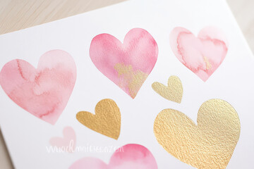 Obraz premium Watercolor hearts card expressing love and affection