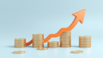 Rising graph showing the growth of finances.