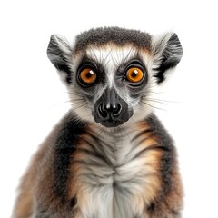 Fototapeta premium Isolated lemur on a white background a clean cutout of this unique primate species