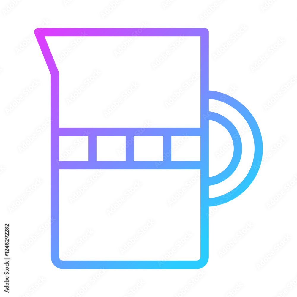 Poster gradient outline style pitcher design element