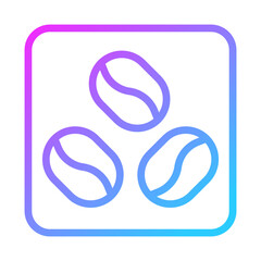 Gradient Coffee Beans Icon for Cafe Decoration