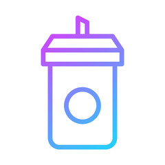 Modern Drink Cup Icon with Gradient Design