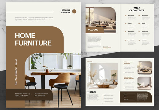Brown And White Furniture Brochure