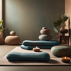 zen stones and candle