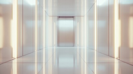 Modern classic Elevator doors of office or hotel hallway, Lobby interior, corridor in house with lift,Black elegant lift for passenger or cargo elevators,copy space.
