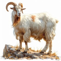 Fototapeta premium Isolated goat cutout on a clean white background for clear visual focus and presentation