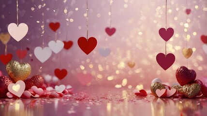 Romantic Valentine Day Glowing Heart