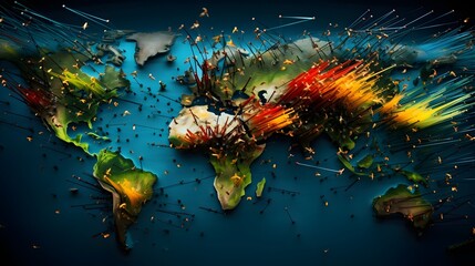 Detailed visualization of endangered species distribution and habitat loss over time showcasing the critical need for conservation efforts to protect biodiversity and the natural environment