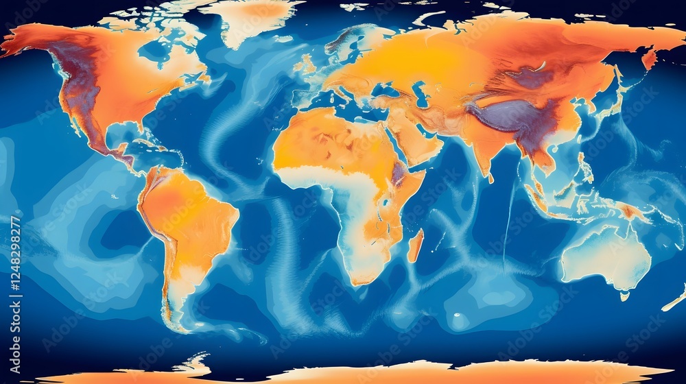 Poster detailed data visualization and analytical mapping of global climate temperature shifts and trends o