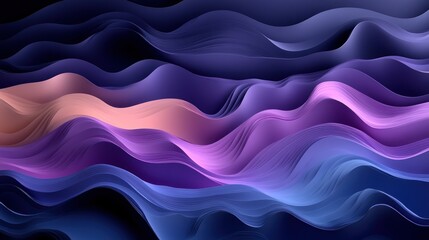 Fototapeta premium Abstract purple waves digital art background design