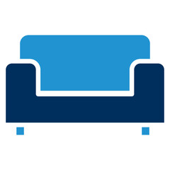 Sofa Blue Color Icon