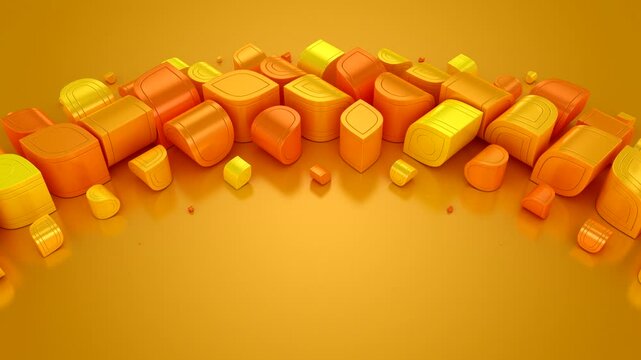 Geometric Shapes Form a Wave. Abstract motion, two color, 3d rendering, 4k resolution
