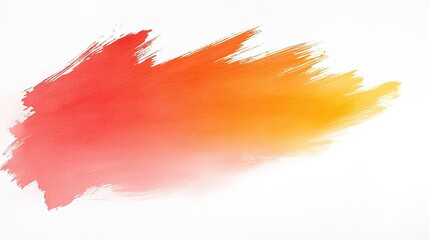 Vibrant gradient brush stroke in shades of red, orange, and yellow on a clean white background
