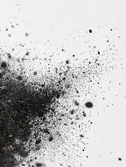 This isolated particle scatter mockup displays a precise arrangement of particles on a pristine background, highlighting intricate textures and details perfect for scientific, technological