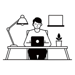 businessman working on laptop