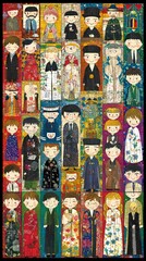 Fototapeta premium Colorful portraits of people in various costumes. Possible use Print, decorative art