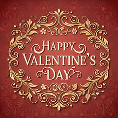 Ornate Happy Valentines Day card.