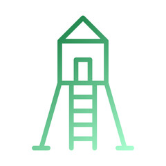 Minimalist Green Treehouse Illustration Design