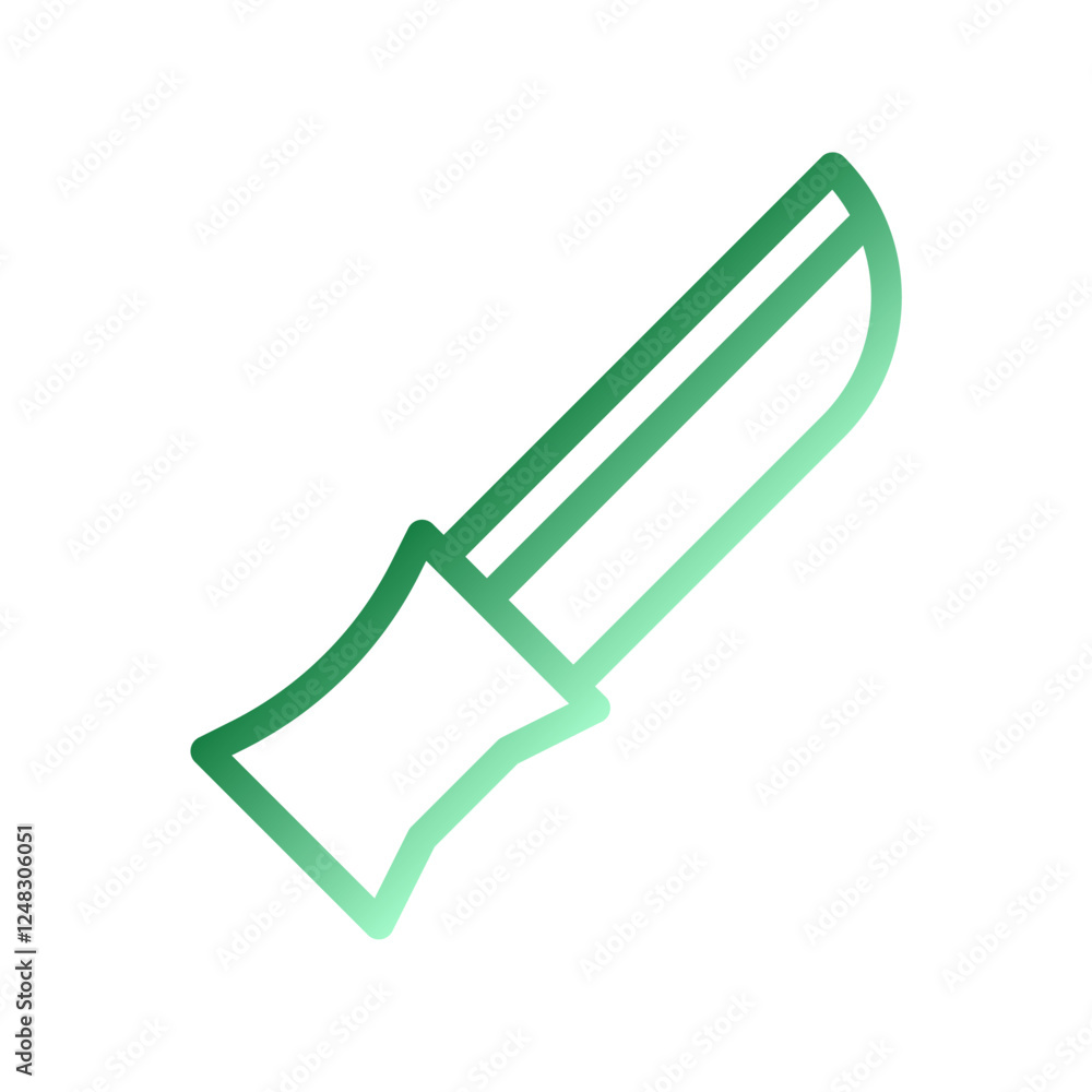 Poster stylized vector image of sharp hunting knife