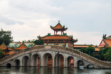 chinese ancient buildings in the park