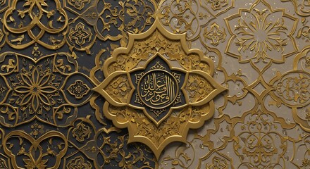Gold Islamic Arabesque Pattern Design Background