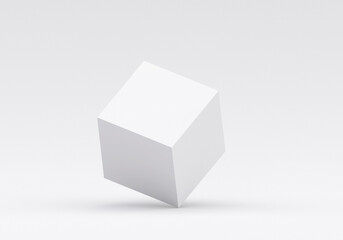 White square product display podium in studio room, for display presentation