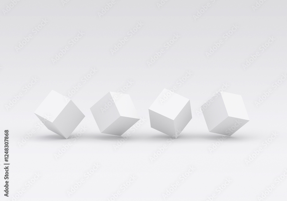 Wall mural white square product display podium in studio room, for display presentation