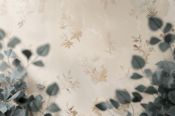 Light Cream Backdrop with Blurred Foliage Impressions on a Neutral Canvas for Contemporary Aesthetic