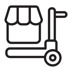 Hand Truck  line icon