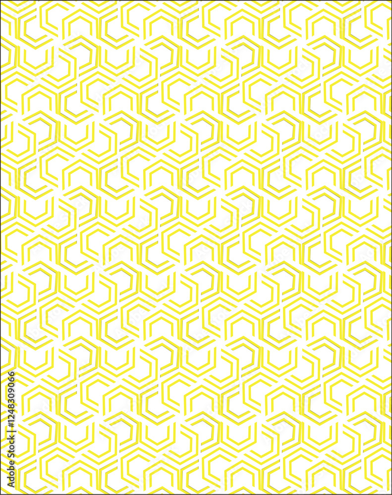 Poster abstract seamless yellow lines vector pattern showcases wavy lines in a retro color palette, perfect
