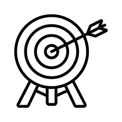 Bullseye target with an arrow, ideal for sports themes.