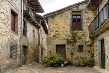 Traditional architecture in San Zadornil. Province of Burgos, Castilla y Leon, Spain.
