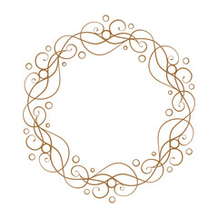  Intricate circular vintage frame design that features elegant swirls and dots