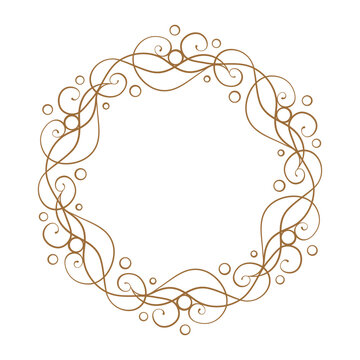  Intricate circular vintage frame design that features elegant swirls and dots