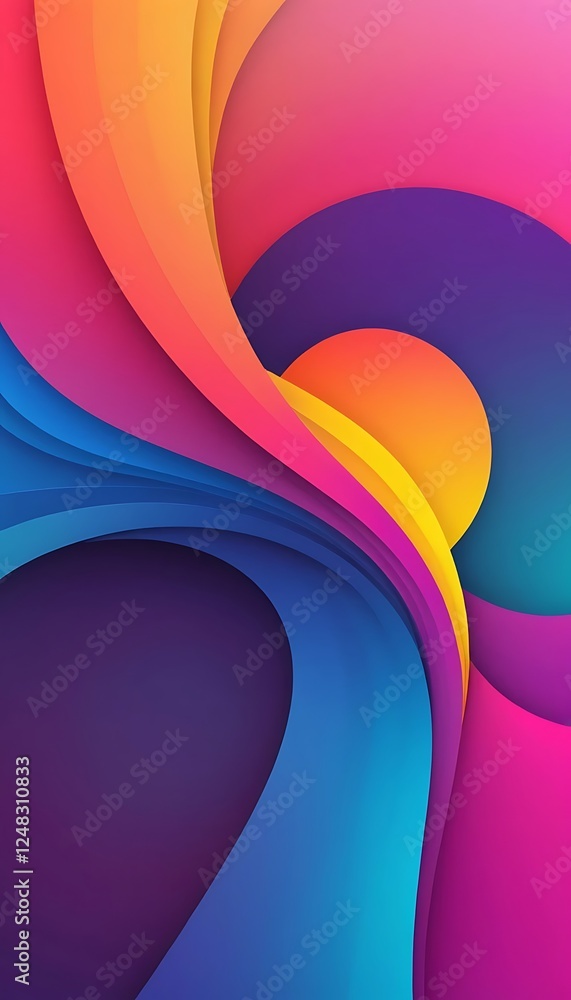 Poster abstract colorful waves design background image