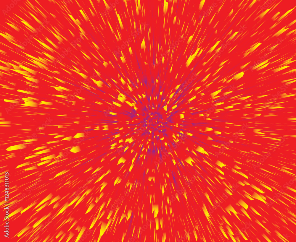 Poster abstract red explosion with fiery textures and vibrant patterns