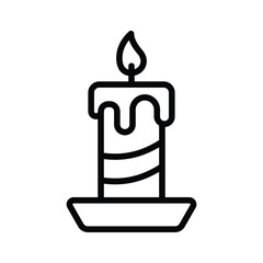 Obraz premium Burning candle icon symbolizing light, peace, and celebration.