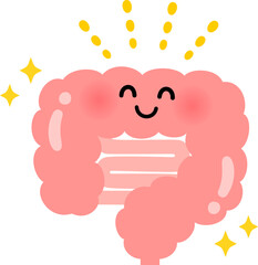 健康な笑顔の腸のキャラクター