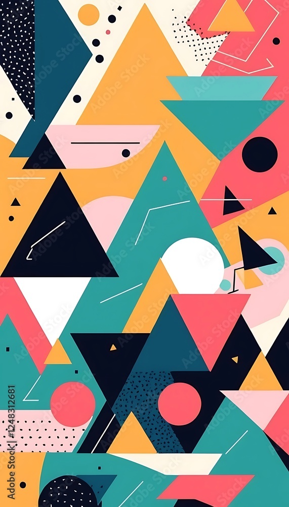 Poster abstract geometric art colorful triangle pattern design