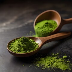 Fine high end matcha powder for matcha brand product display on website or social media post